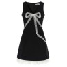 'Black Crêpe Bow Lace Mini' dress