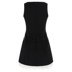 'Black Crêpe Bow Lace Mini' dress