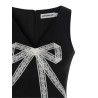 'Black Crêpe Bow Lace Mini' dress