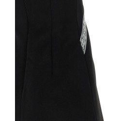 'Black Crêpe Bow Lace Mini' dress