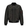 Leather bomber jacket