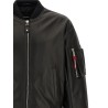 Leather bomber jacket