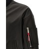 Leather bomber jacket
