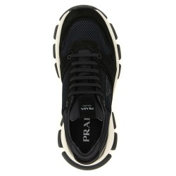 Mesh and suede sneakers
