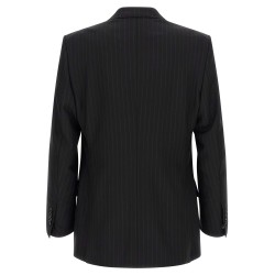 Pinstriped double-breasted dress