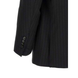 Pinstriped double-breasted dress