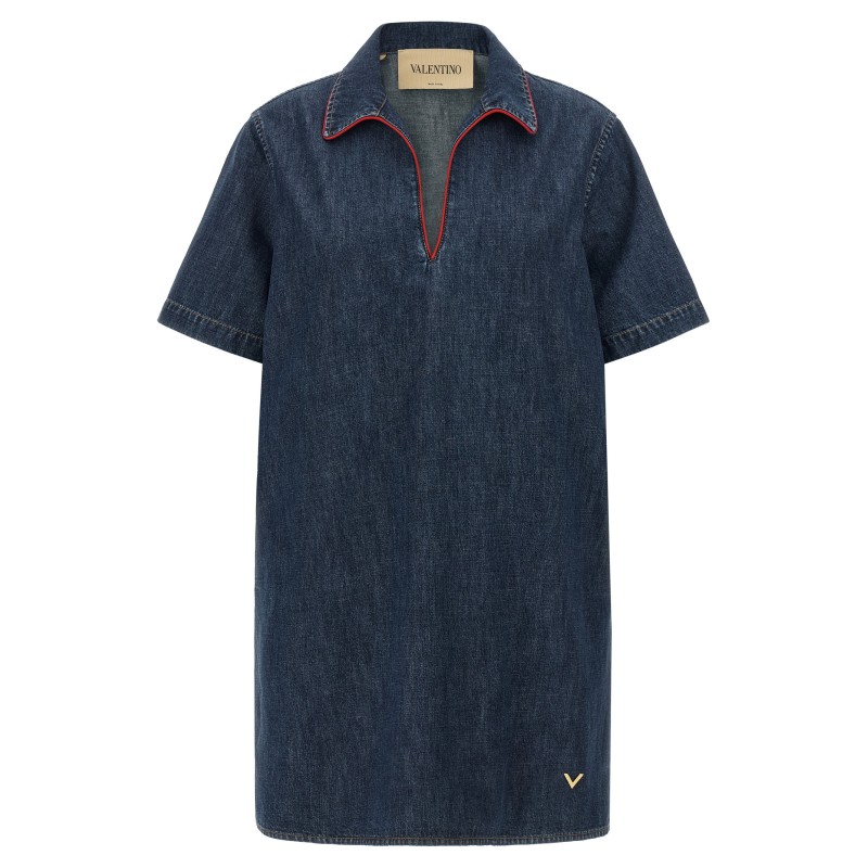 Valentino Garavani Chambray 'VLogo' denim dress
