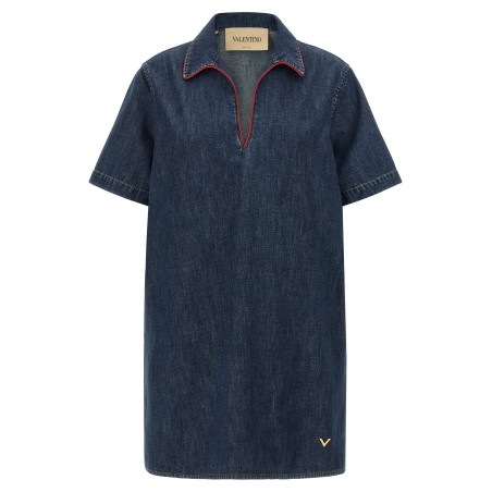 Valentino Garavani Chambray 'VLogo' denim dress