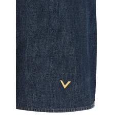 Valentino Garavani Chambray 'VLogo' denim dress