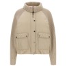 Knit insert down jacket