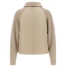 Knit insert down jacket