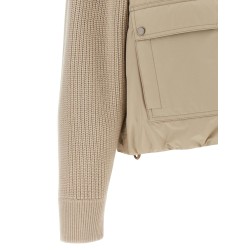 Knit insert down jacket