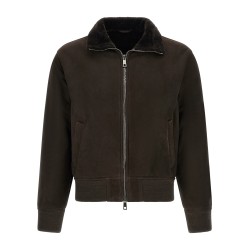 Suede bomber jacket