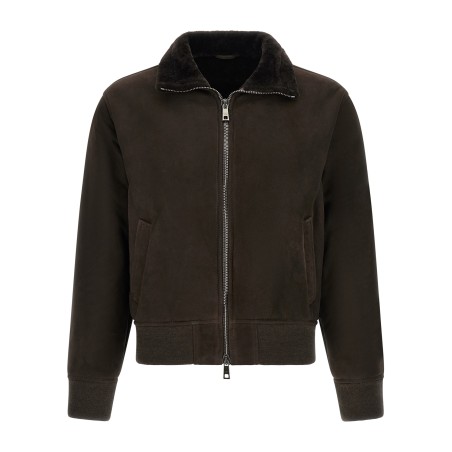 Suede bomber jacket