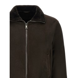 Suede bomber jacket