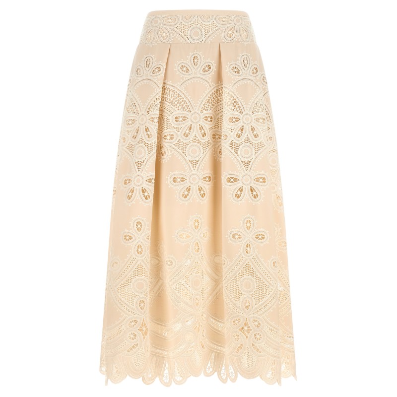 Carving embroidery skirt