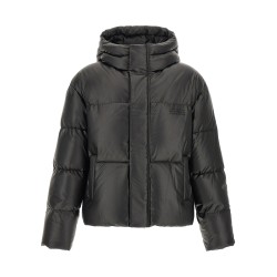 Lacquered finish down jacket