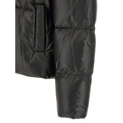 Lacquered finish down jacket