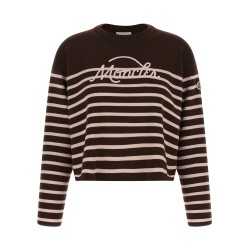 Striped sweater with embroidery