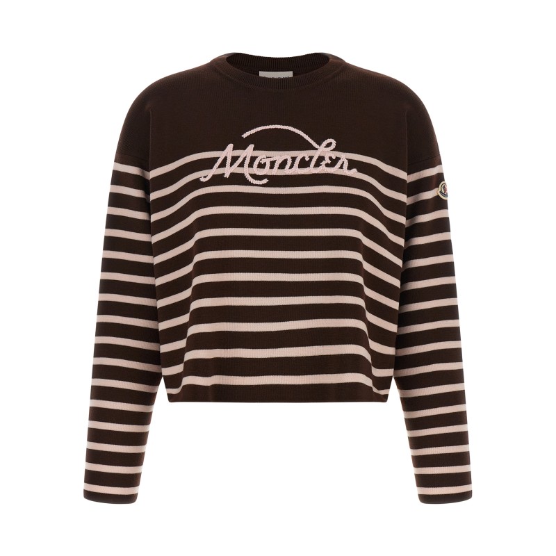 Striped sweater with embroidery