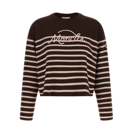 Striped sweater with embroidery