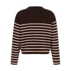Striped sweater with embroidery
