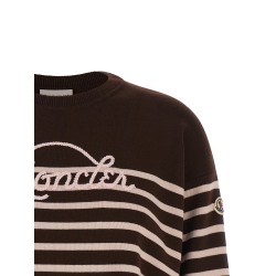 Striped sweater with embroidery