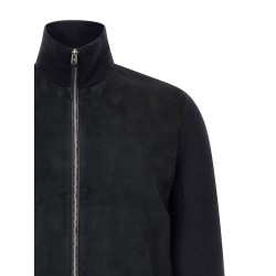 Two-material cardigan