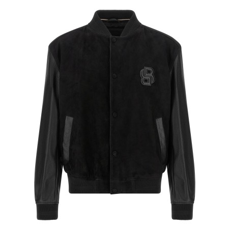 Leather bomber jacket