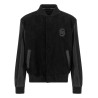 Leather bomber jacket