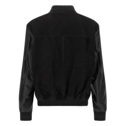 Leather bomber jacket