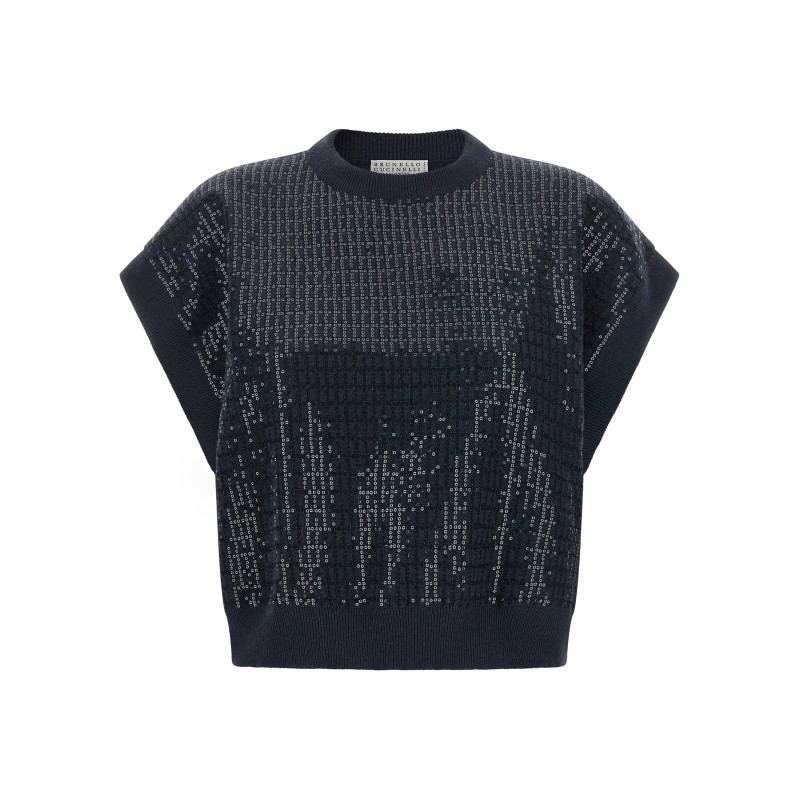 Sequin embroidered sweater