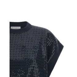 Sequin embroidered sweater