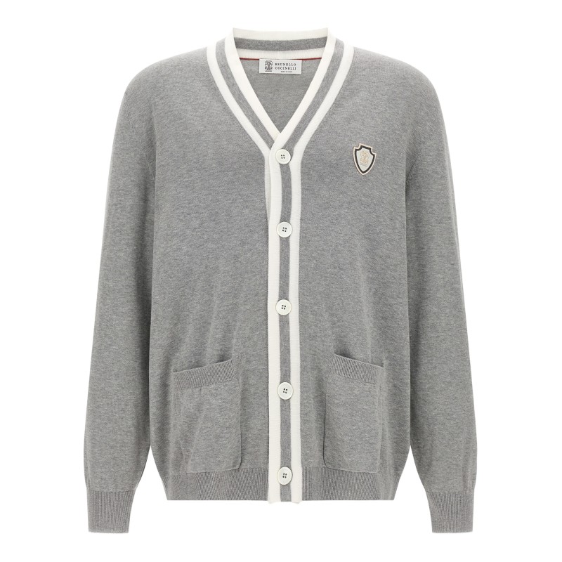 Heraldic logo cardigan