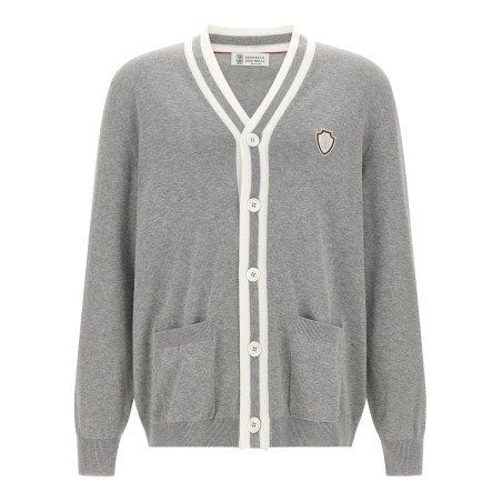 Heraldic logo cardigan