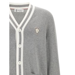 Heraldic logo cardigan