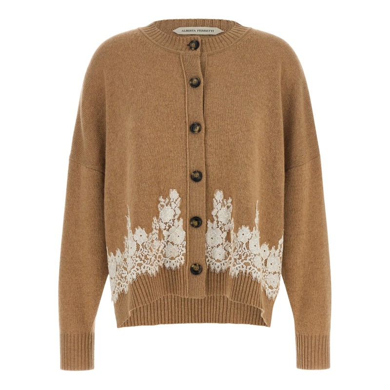 Lace insert cardigan