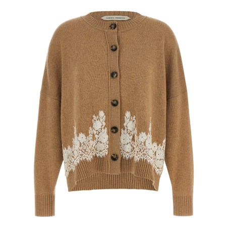 Lace insert cardigan