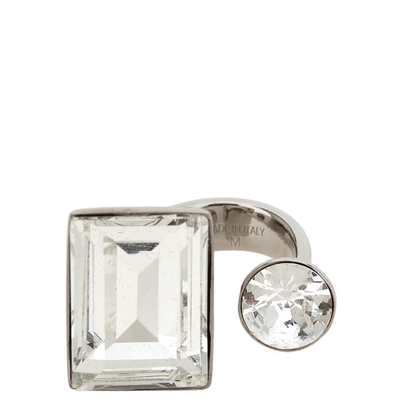 Open ring with crystals