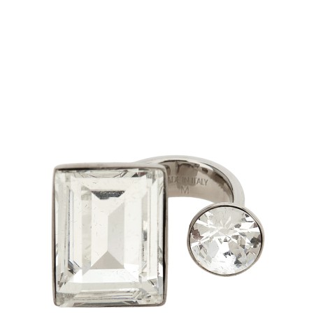 Open ring with crystals
