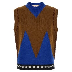 M-shaped intarsia vest