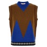 M-shaped intarsia vest
