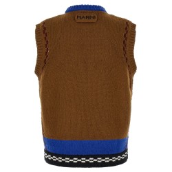 M-shaped intarsia vest