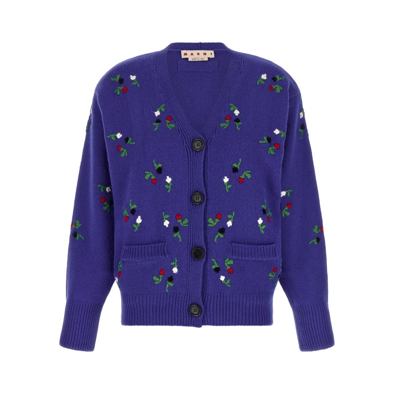 Floral embroidery cardigan