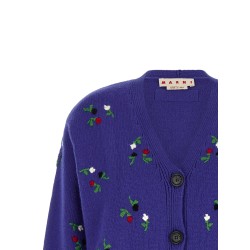 Floral embroidery cardigan