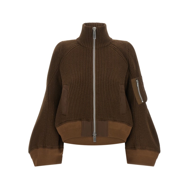 'Nylon Twill x Wool Knit' blouson
