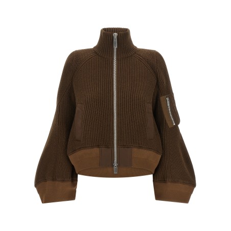 'Nylon Twill x Wool Knit' blouson