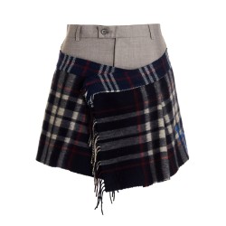 'Check Scarf Reworked' skirt