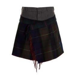 'Check Scarf Reworked' skirt