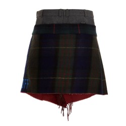 'Check Scarf Reworked' skirt